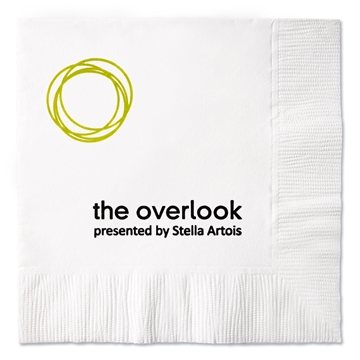 White 3-Ply Beverage Napkins, Coin Edge Embossed