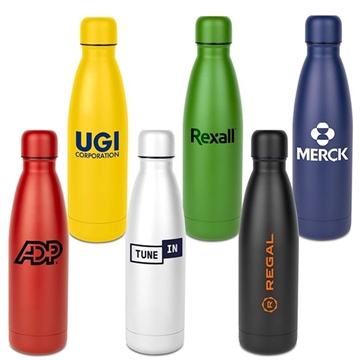 Powder Coated Hydro-Soul Water Bottle With Copper Lining - 17 oz